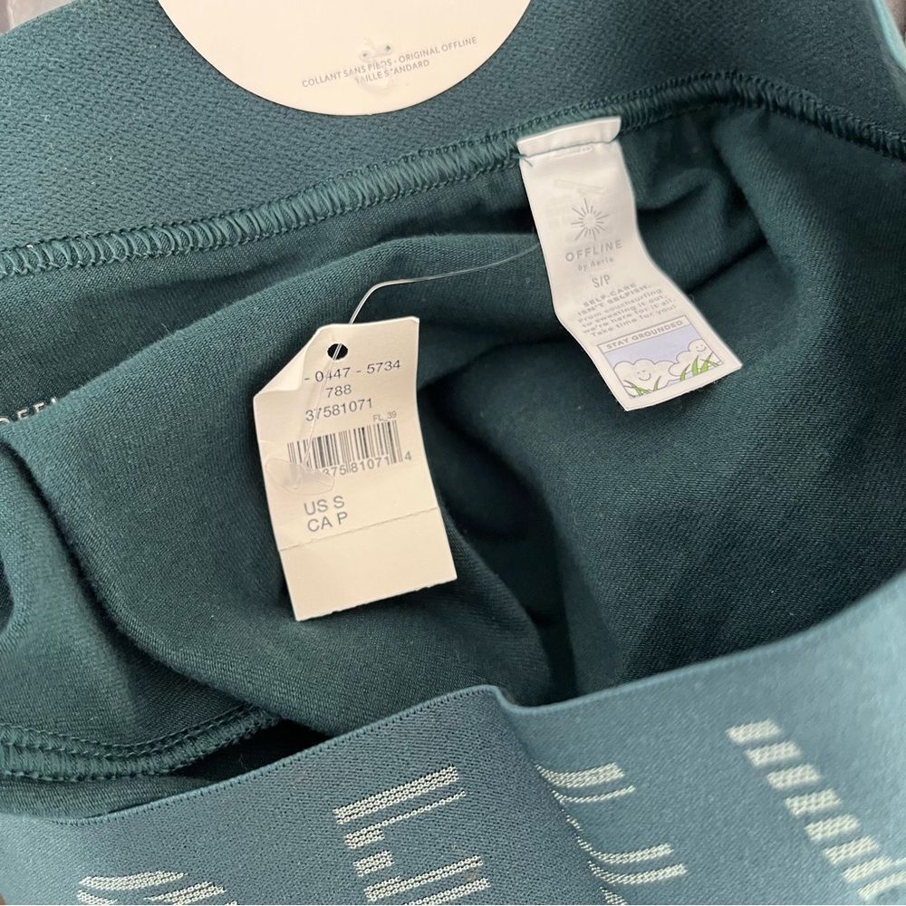 NWT OFFLINE By Aerie OG Logo Legging Sz Small Green - Picture 8 of 9
